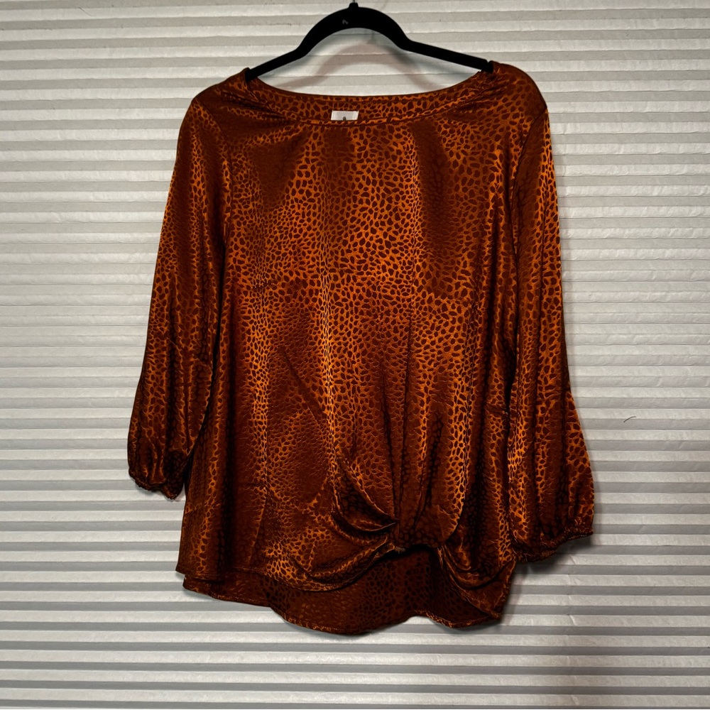 NWT copper satin blouse medium